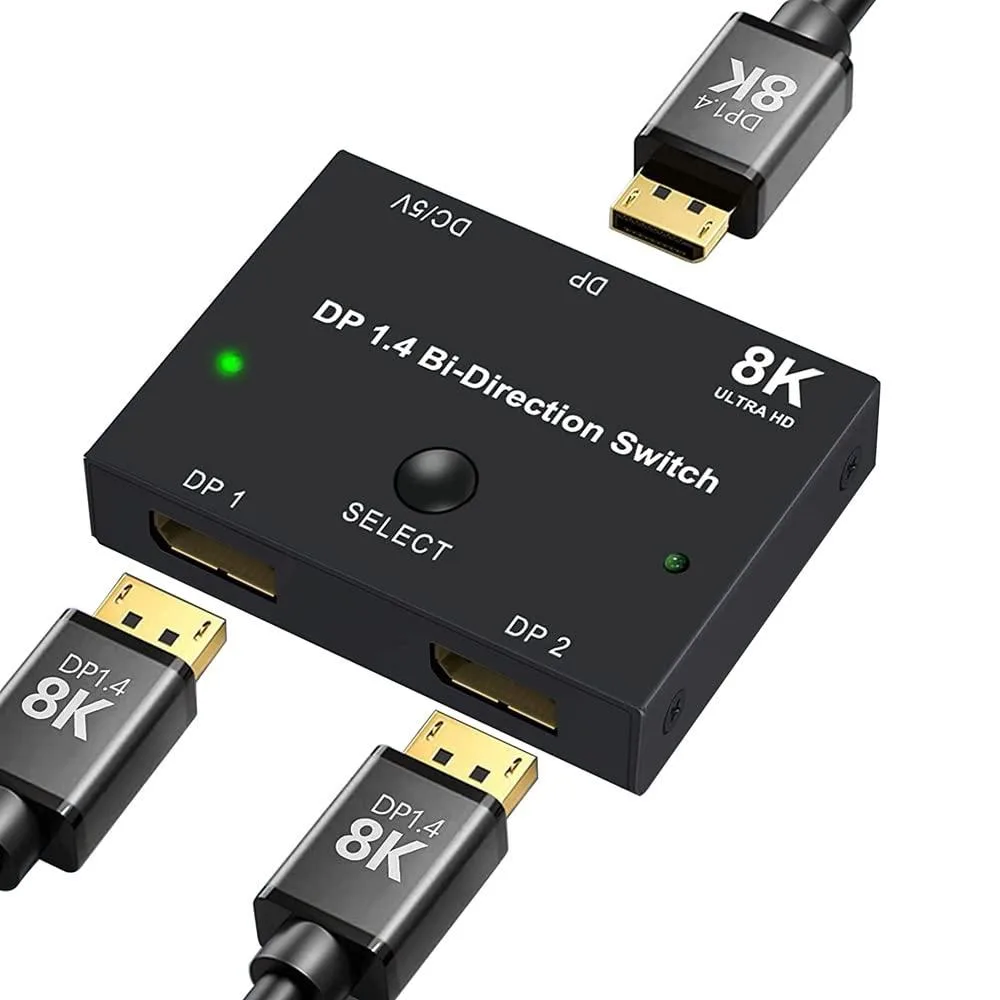 BUCIER BUCIER TD-DPSWICH1x2 DisplayPort 1.4 Switch 8K 30 4K 120 1080 240 32.4Gbps — product photo