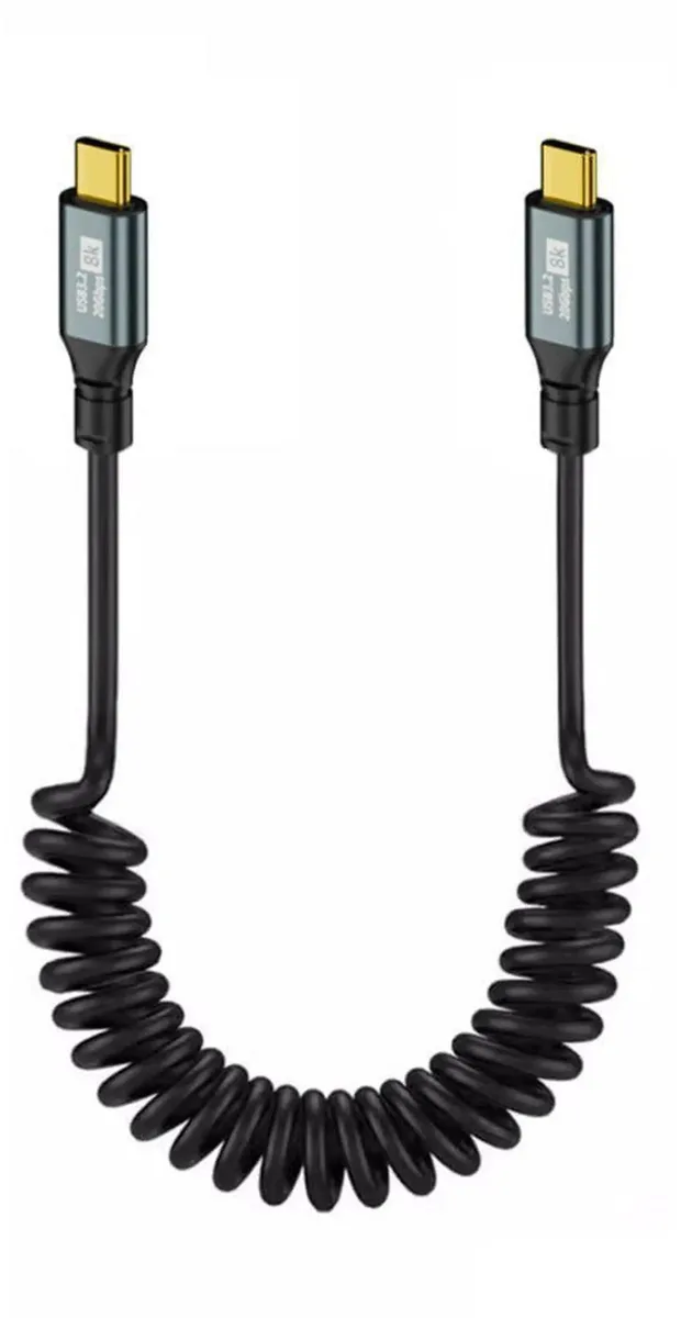 SMUGDESK SMUGDESK Coiled USB C to USB C Extension Cable USB 3.2 Gen 2x2 20Gbps 100W PD 8K 60Hz 1.8m — product photo