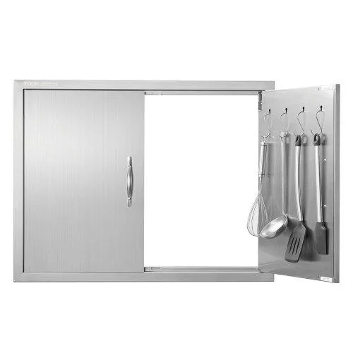 VEVOR VEVOR BBQ Access Door 31W x 24H Inch Double Stainless Steel Flush Mount Vertical Door with Handles and Hooks — product photo