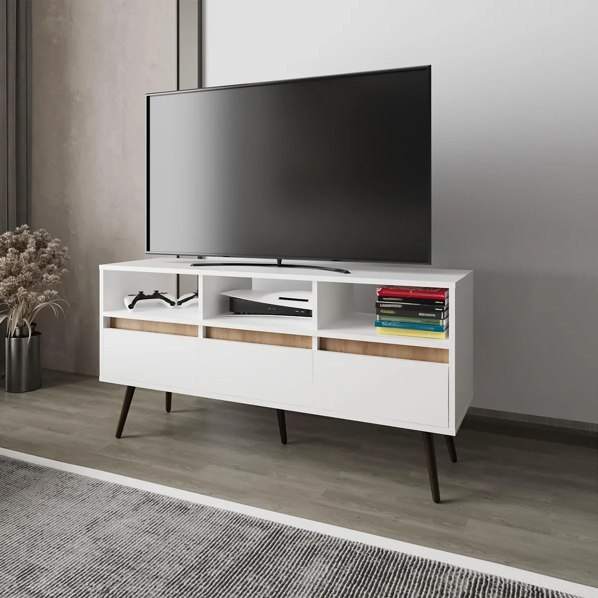 tuphen tuphen Picacho TV Stand 47,3" W White Natural Oak home entertainment — product photo