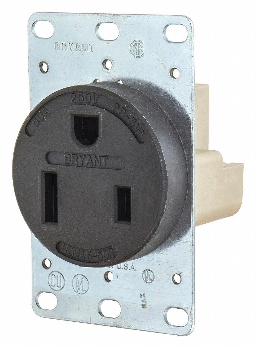 Black thermoplastic single receptacle with screw terminals