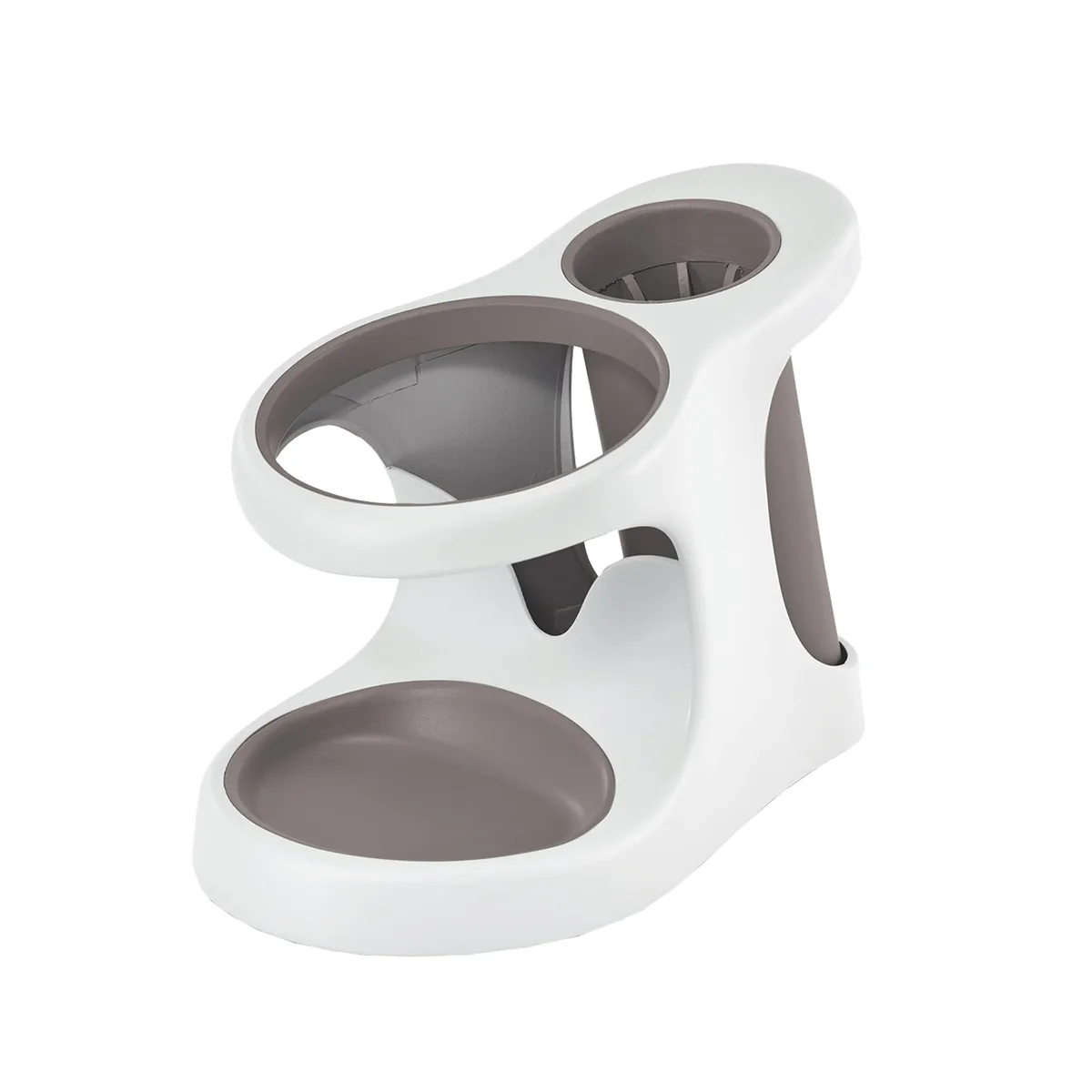 White heat-resistant silicone tool organizer with oversized openings and cord pocket, 9.6 by 6.7 inches