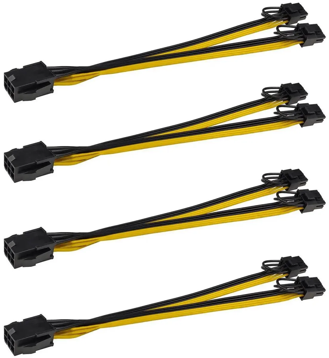 SMUGDESK SMUGDESK 4Pack PCIe 6Pin Female to Dual 8Pin (6+2) Male Power Extension Cables — product photo