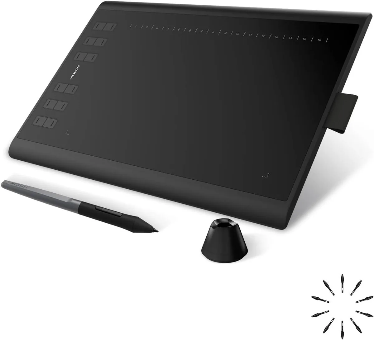 BFKK BFKK Inspiroy H1060P graphics tablet 10 x 6.25 inches 8192 pressure 12 press keys 16 soft keys — product photo