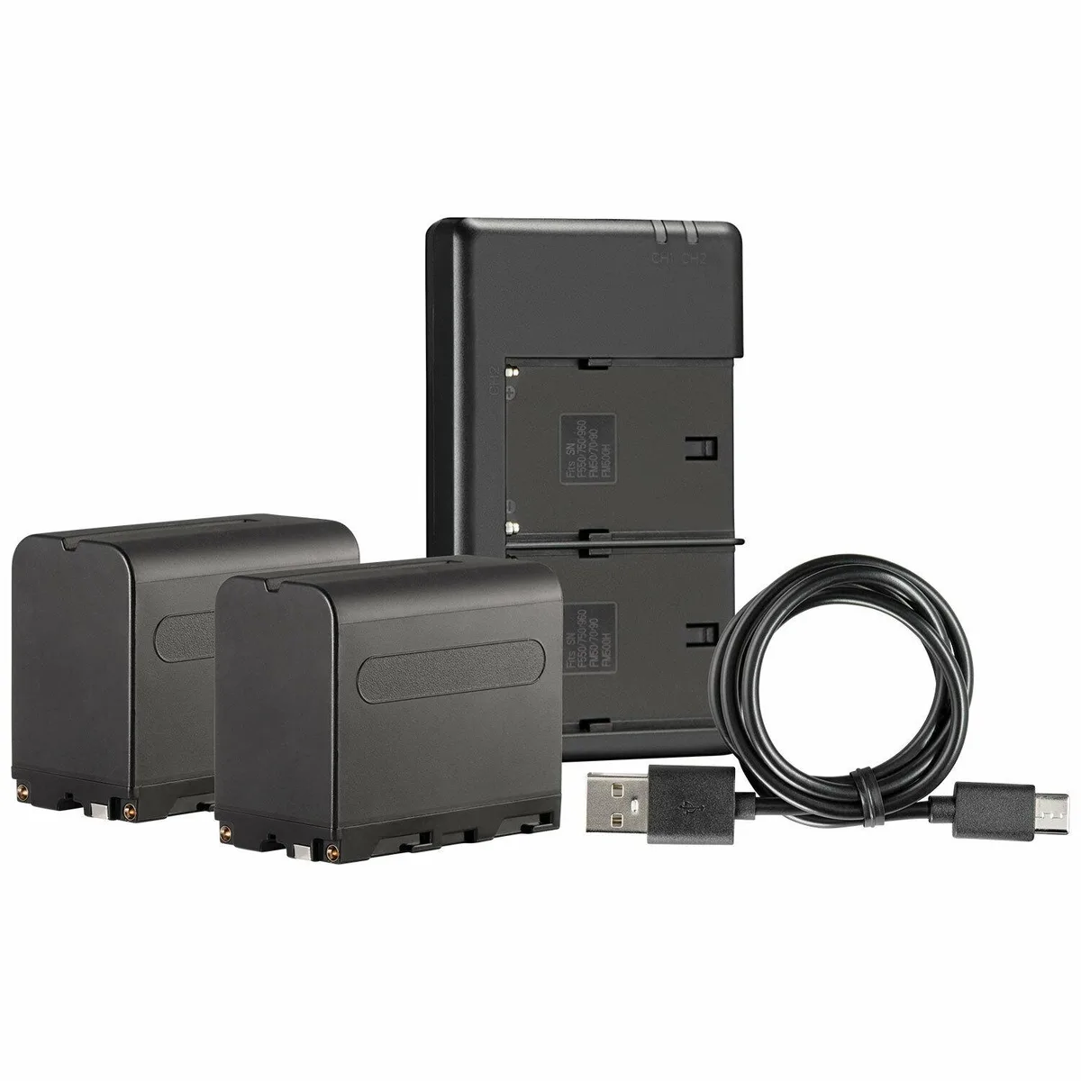 Westcott Westcott NP-F970 dual battery kit 6600mAh USB charger — product photo