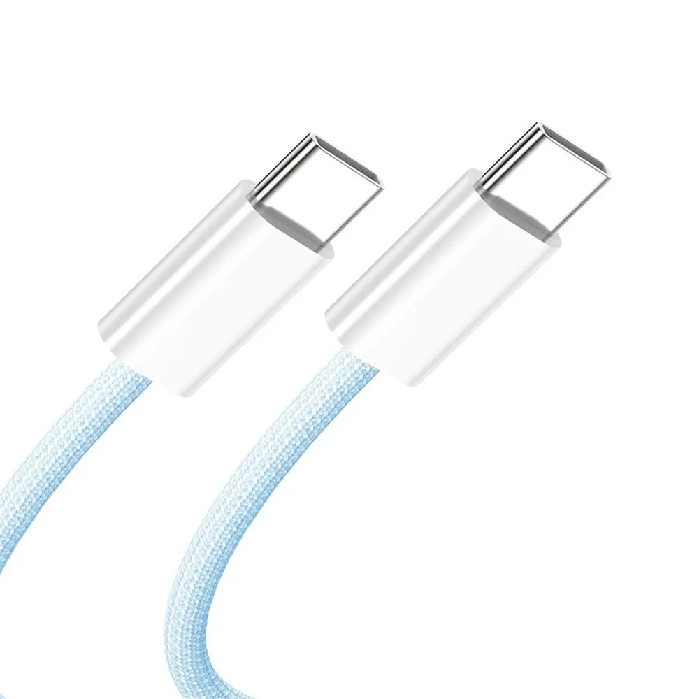 Fervit Fervit USB-C to USB-C 27W 65W 480Mbps Blue Braided Cable — product photo