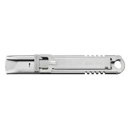 Stainless-steel self-retracting safety knife, straight handle, automatic blade retraction