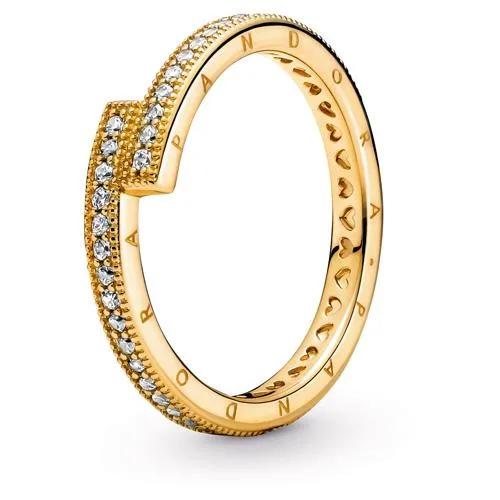 PANDORA PANDORA Sparkling Overlapping Ring 14k Gold-Plated Silver — product photo
