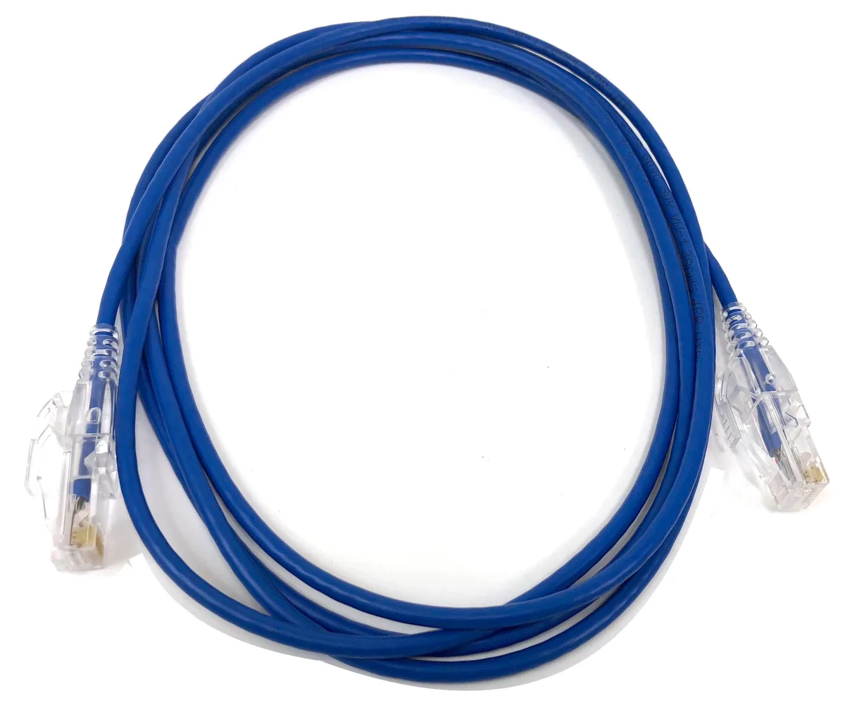 Micro Connectors Micro Connectors 3 ft CAT 6A Ultra Slim 28AWG Blue network ethernet cable — product photo