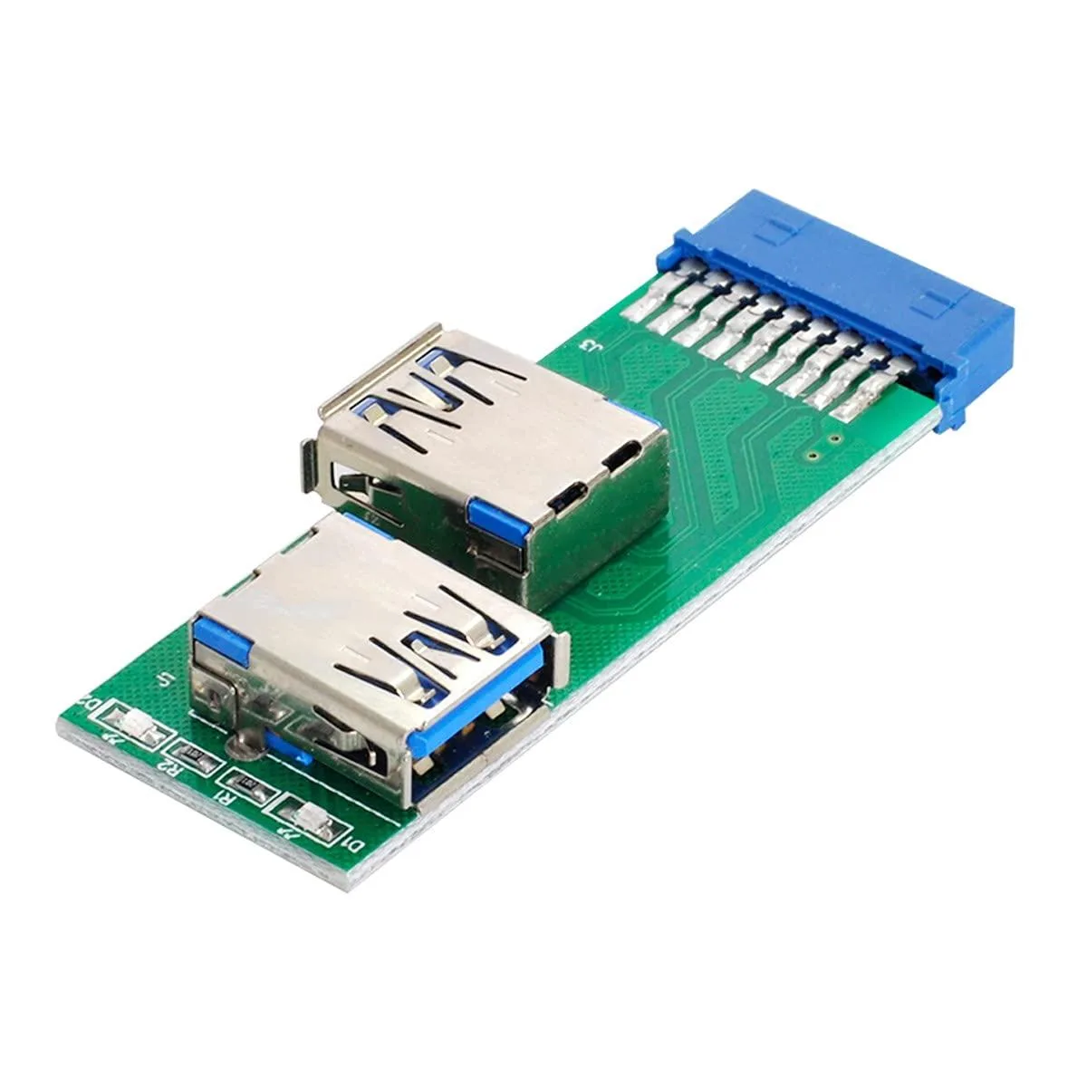 Vszerda Vszerda USB 3.0 20-Pin Header to Dual USB-A Adapter with LED — product photo