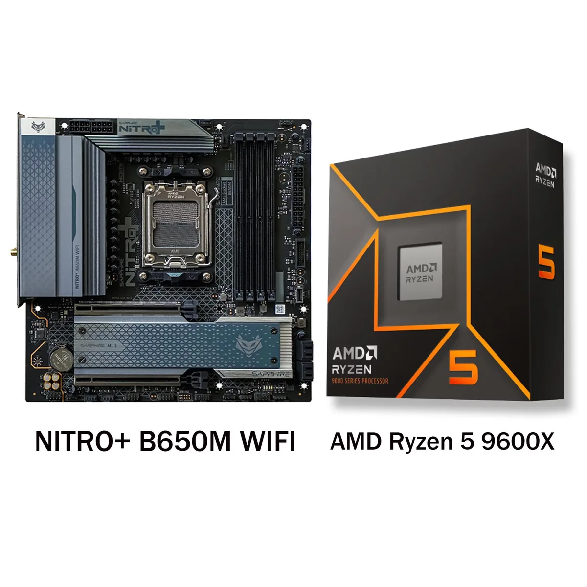 Sapphire Tech Sapphire Tech NITRO+ B650M WiFi AM5 Motherboard &amp; Ryzen 5 9600X CPU Combo — product photo