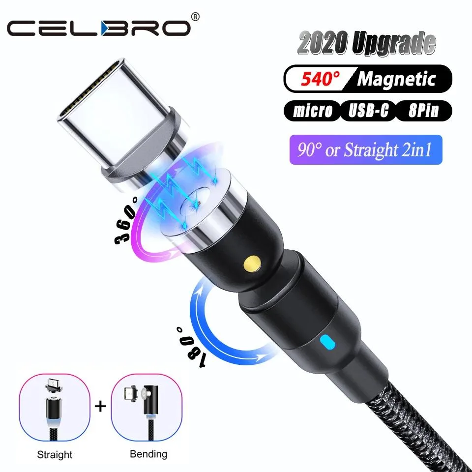 Hetai Tech Hetai Tech 2M Magnetic USB Cable Micro USB to USB A 360° Rotate LED Indicator — product photo