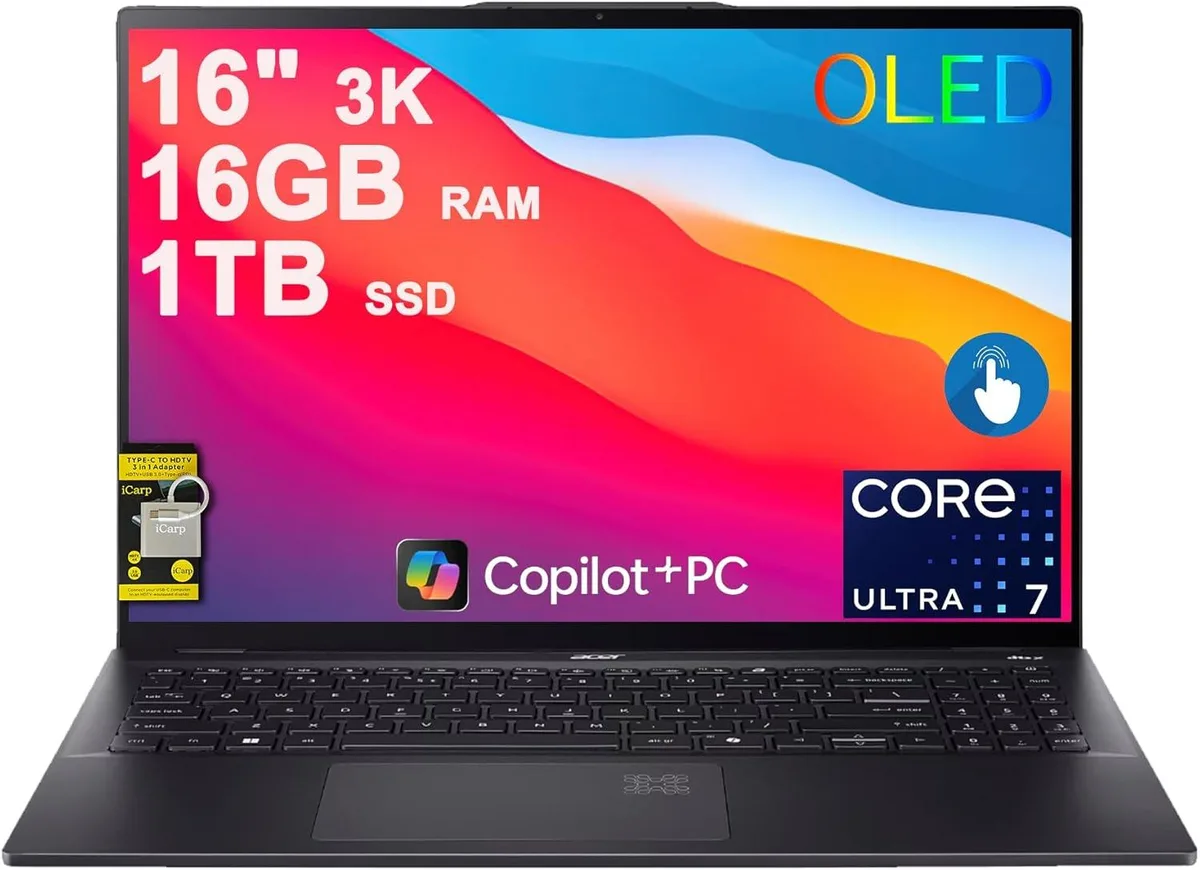 Acer America Acer Swift 16 laptop Ultra 7 256V 16GB 256GB 16" 3K OLED 120Hz — product photo