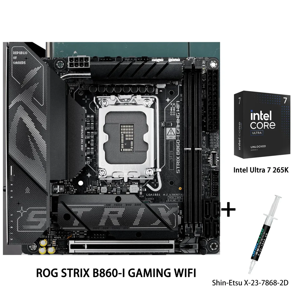 ASUS ASUS ROG STRIX B860-I GAMING WIFI + Ultra 7 265K Intel motherboard combo — product photo