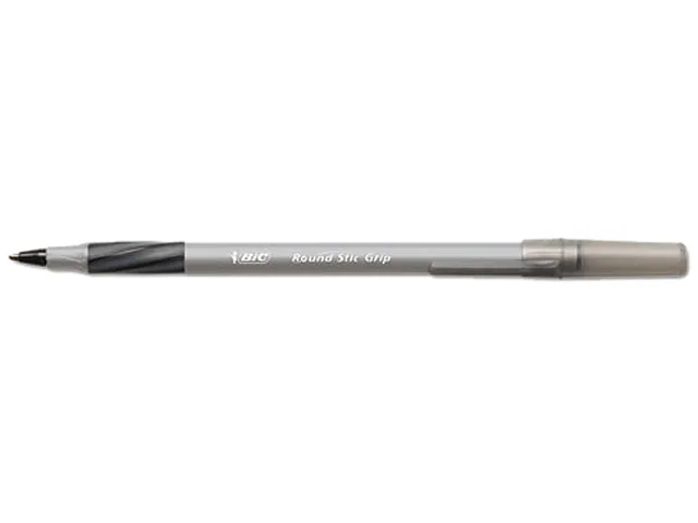BIC BIC GSFG11BK Round Stic Grip Ballpoint Pen Black Fine Dozen — product photo