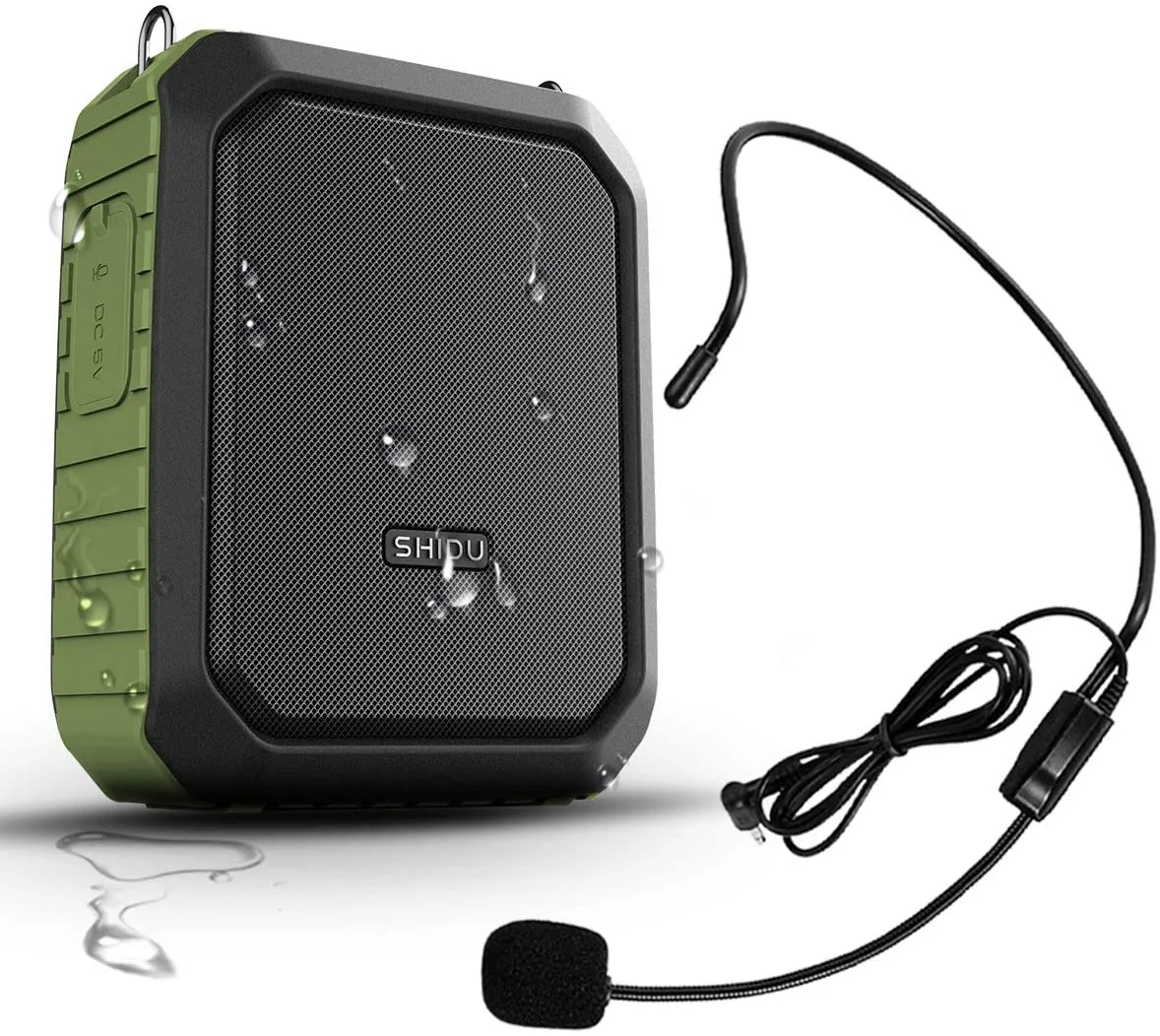 Shenzhen Shidu Digital Technology Co Ltd Shenzhen Shidu Digital Technology Co Ltd Voice Amplifier Headset 18W 4400mAh IPX5 Black Green — product photo