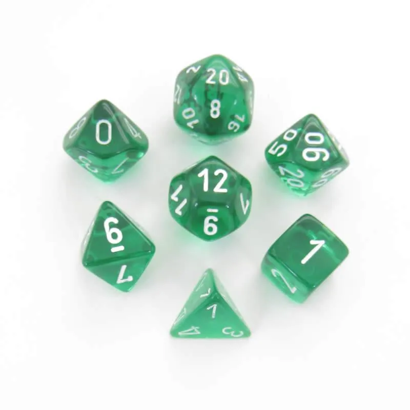 Chessex Chessex 7-Die Set Translucent Green 23075 game — product photo