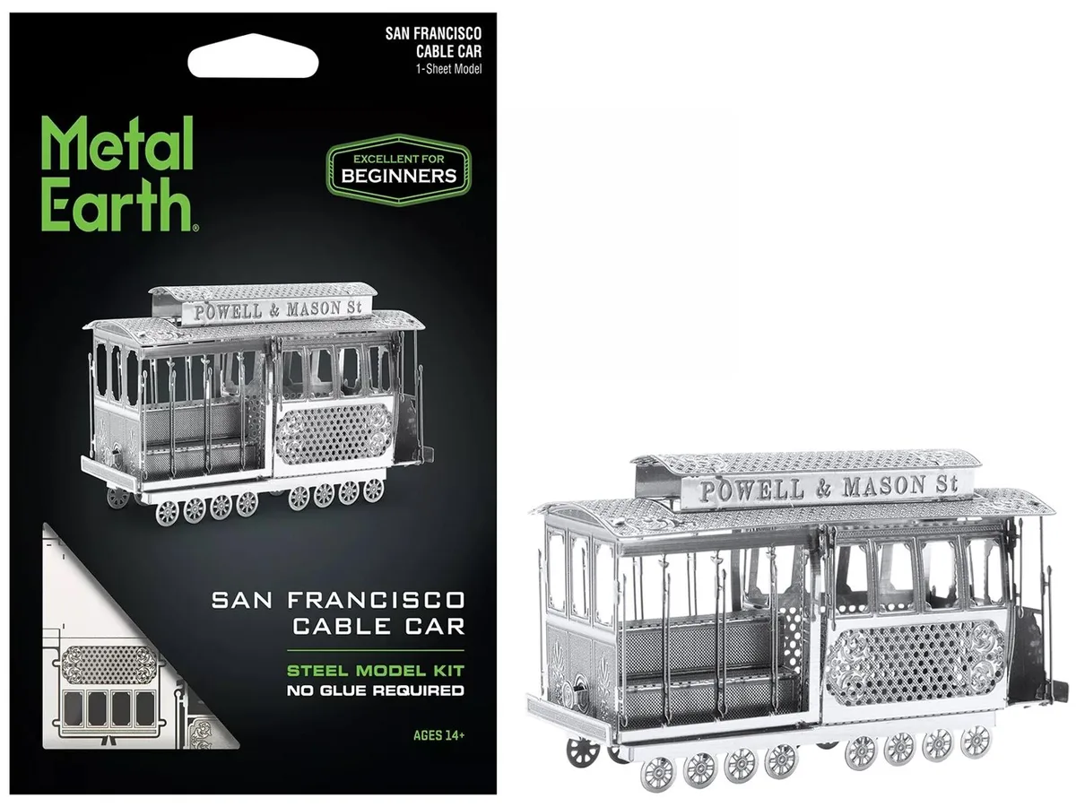Metal Earth Metal Earth San Francisco Cable Car "Powel &amp; Mason St" Easy hobby collectible — product photo