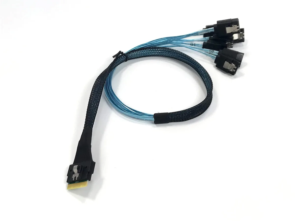 Vszerda Vszerda SlimSAS 8i SFF-8654 to 8X Latching SATA Cable 50cm — product photo
