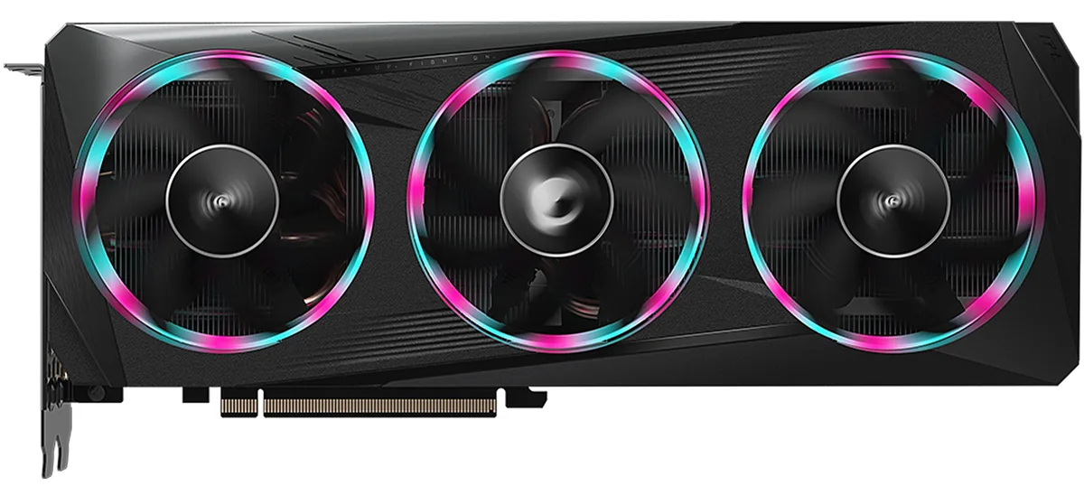 GIGABYTE GIGABYTE AORUS Radeon RX 6750 XT GV-R675XTAORUS E-12GD graphics card — product photo