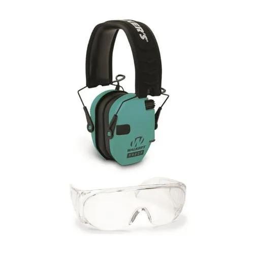 Walkers Walkers Razor Slim Electronic Muff &amp; Glasses Kit Light Teal sports protective gear — product photo