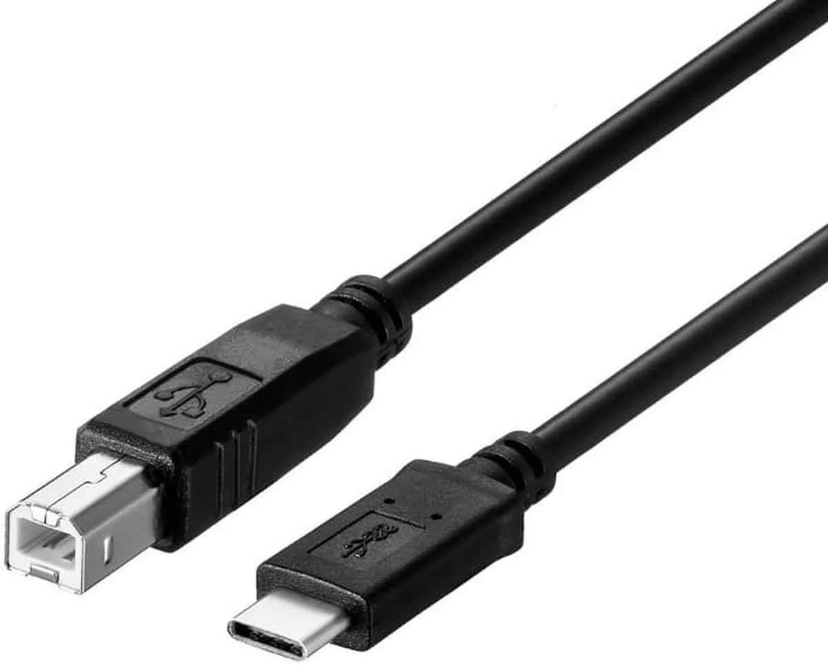 USB-C to USB-B printer cable, 3.3FT, black connectors