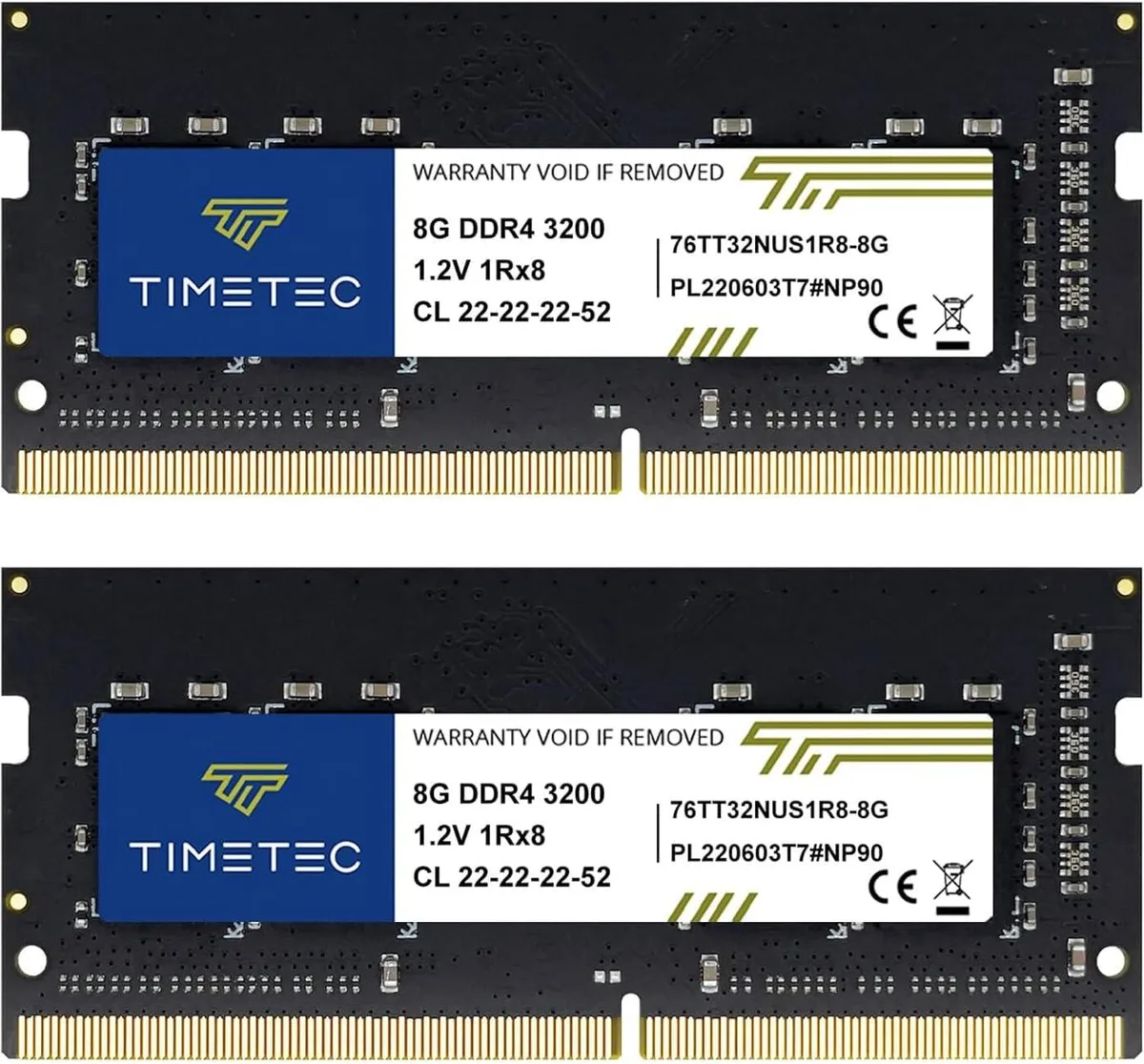 Timetec Timetec 16GB Kit (2x8GB) DDR4 3200MHz CL22 SODIMM Laptop RAM — product photo