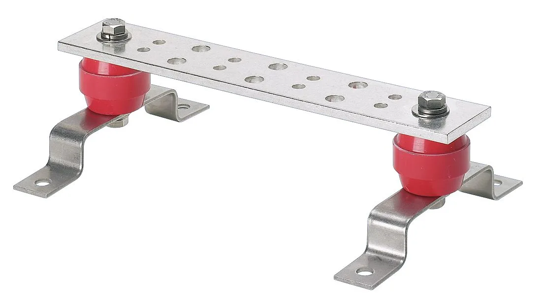 Copper grounding busbar with multiple mounting holes