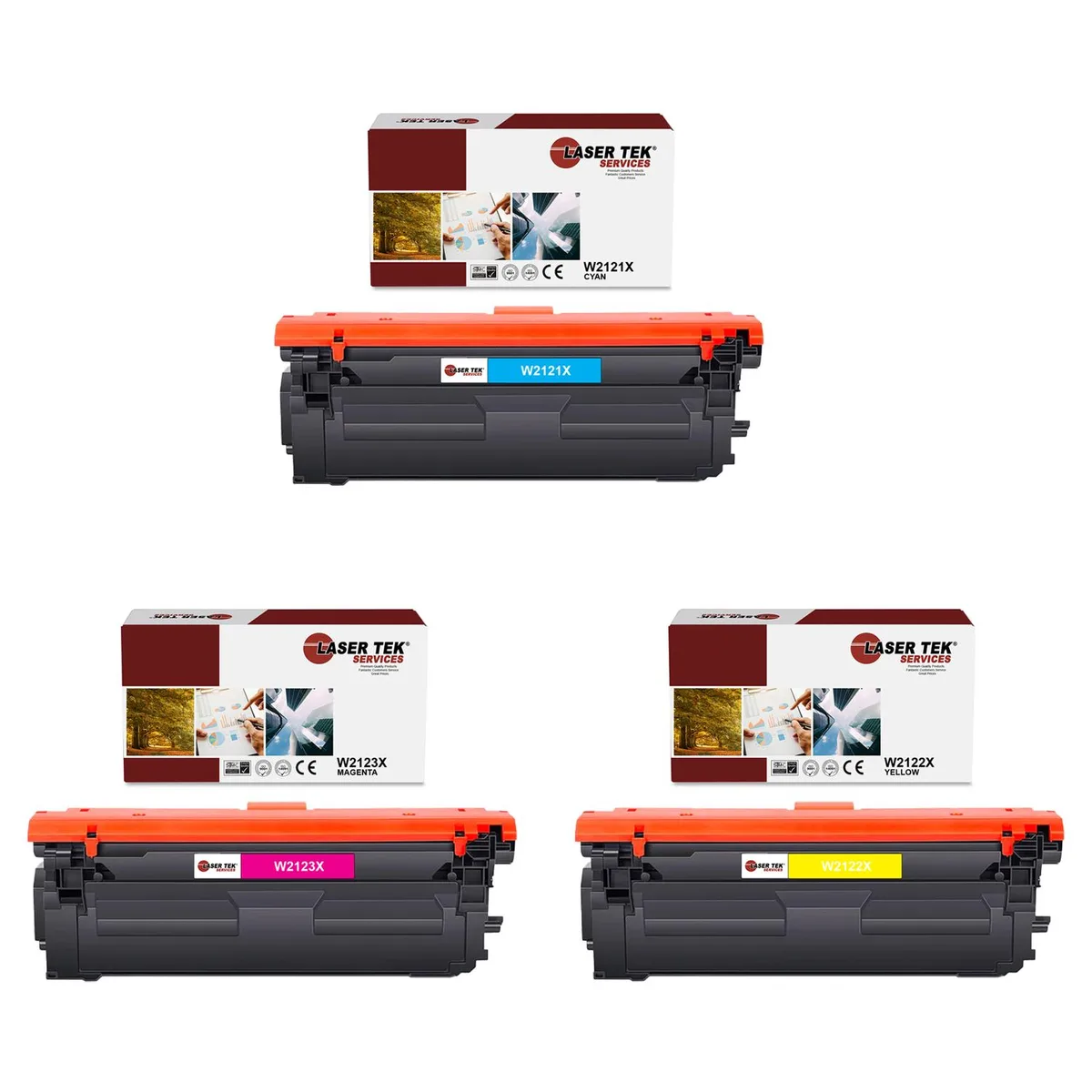 Laser Tek Services Laser Tek Services 212X Toner Cartridge 3PK W2121X W2122X W2123X — product photo