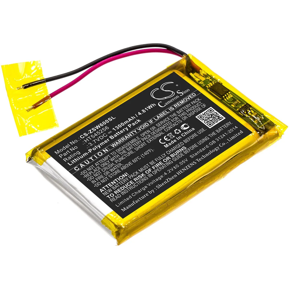 Cameron & Co Cameron & Co DS-CS-ZSW600SL 3.7V 1.3Ah Li-Polymer GPS battery black — product photo
