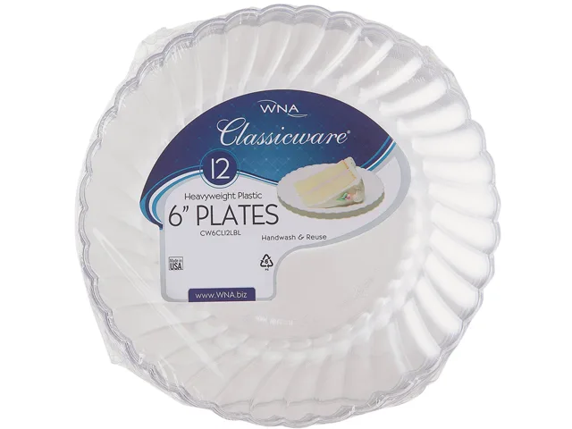 WNA WNA RSCW61512 Classicware Clear Plastic Plates 12 Pack Cleaning — product photo