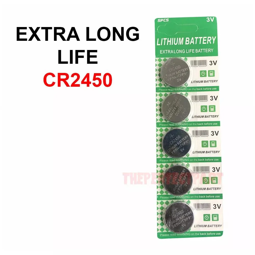 NShi NShi CR2450 3 V lithium coin cell battery 5 pack expiry 2029 — product photo