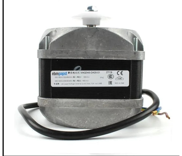 Black rectangular case fan with visible motor housing and blade assembly