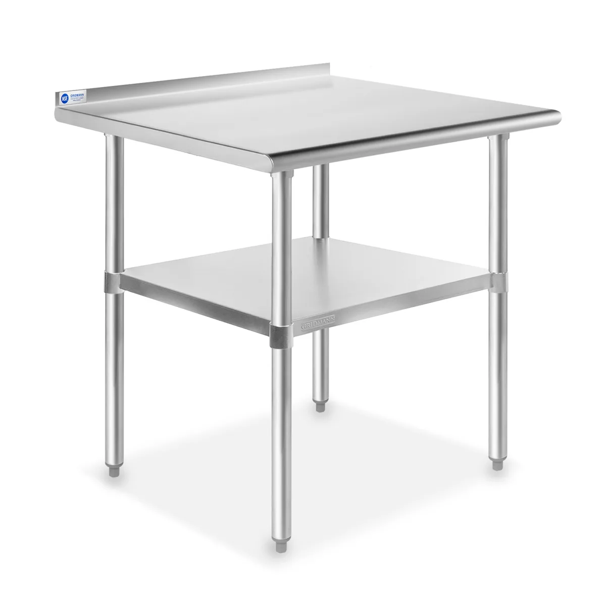 Stainless steel prep table with backsplash 30 by 24 inches