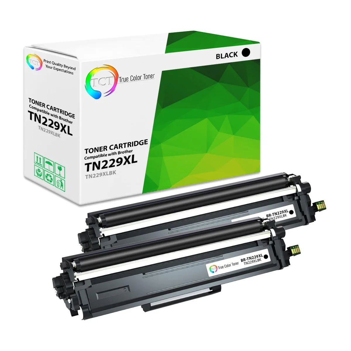 TCT TCT TN229XLBK Black Toner Cartridge 2 Pack 3000 Pages — product photo
