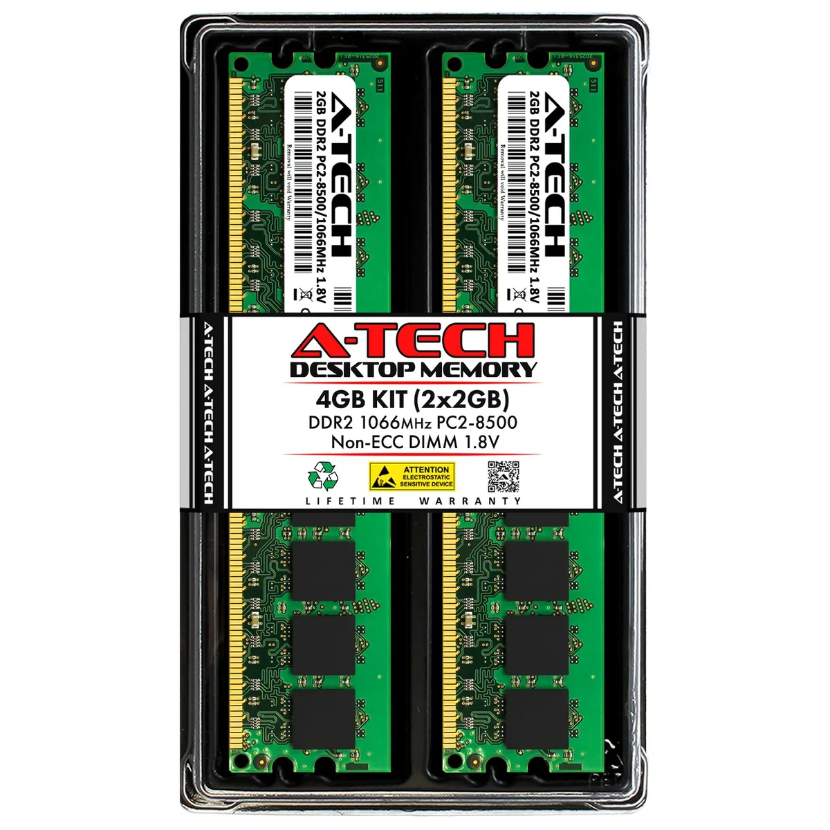 A-Tech A-Tech 4GB (2x2GB) DDR2 1066MHz PC2-8500 Desktop RAM — product photo