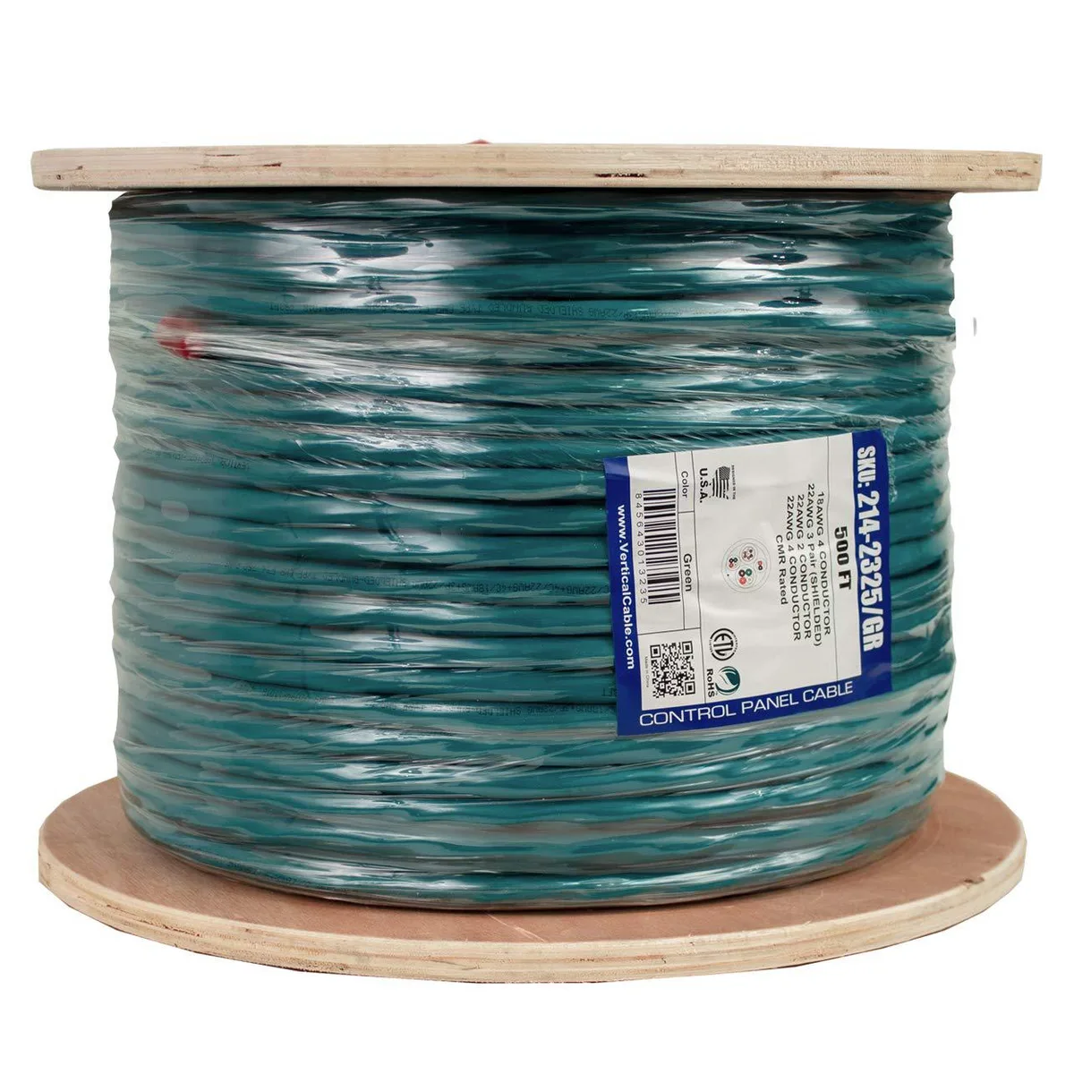 NShi NShi Access Control Cable 18/22 AWG Green 500ft Spool — product photo