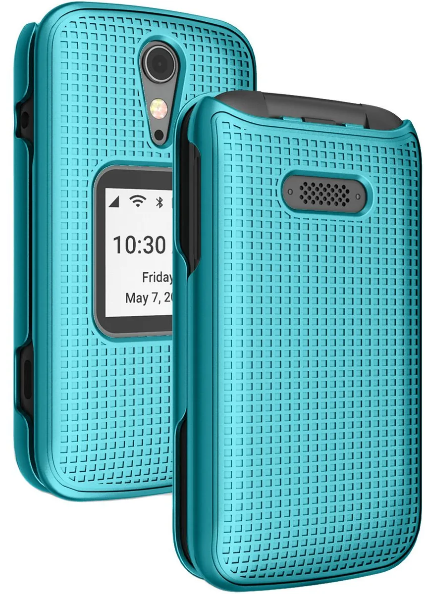 Nakedcellphone Nakedcellphone Grid Case Snap-On Cover Teal for Lively Jitterbug Flip 2 — product photo