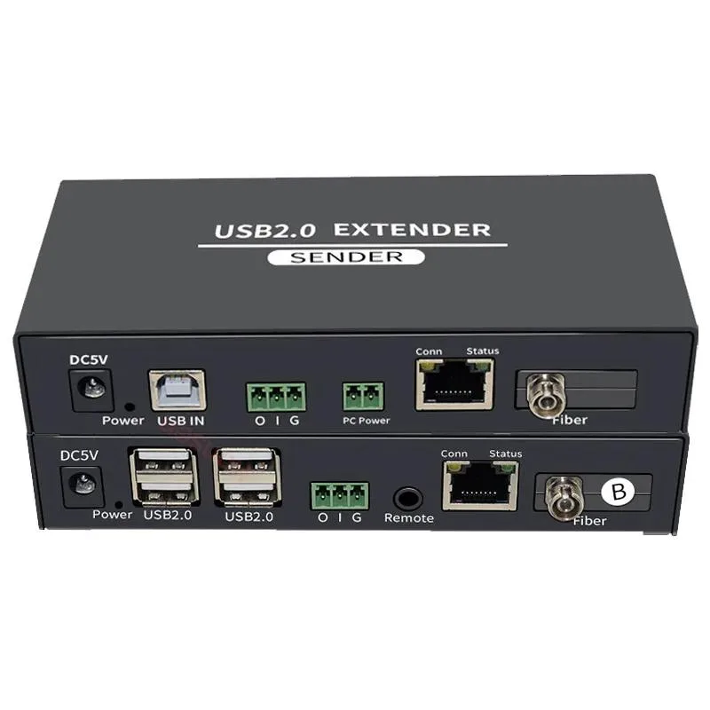 YINGHUA YINGHUA USB 2.0 Fiber Extender 20Km 4 Port 100M CAT6 — product photo