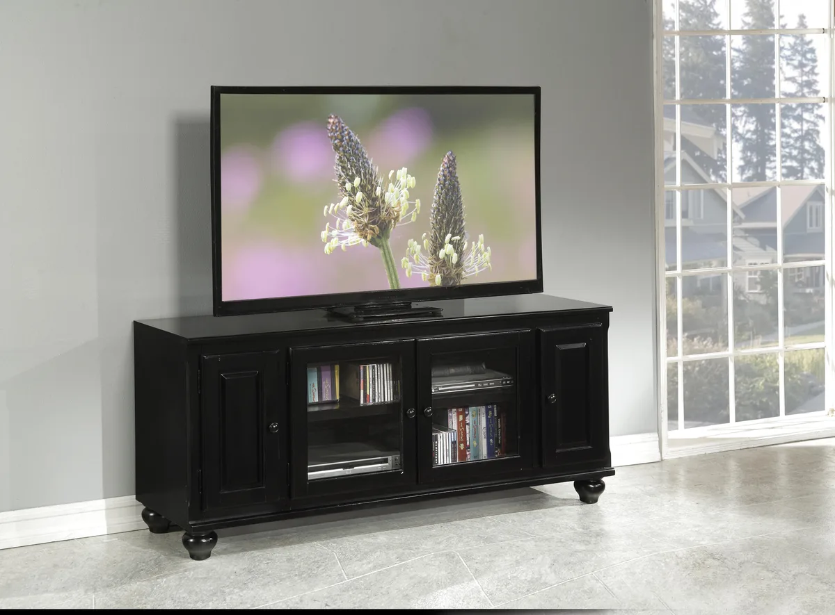 tuphen tuphen Ferla Black Finish TV Stand 59" home entertainment — product photo