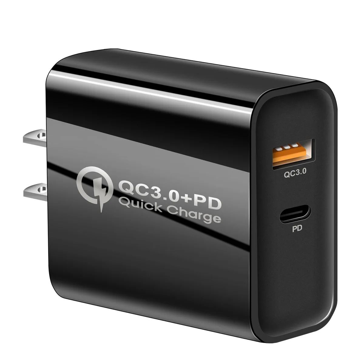 MESMART MESMART 18 W USB-C PD + USB-A QC 3.0 Dual-Port Wall Charger US Plug Black — product photo