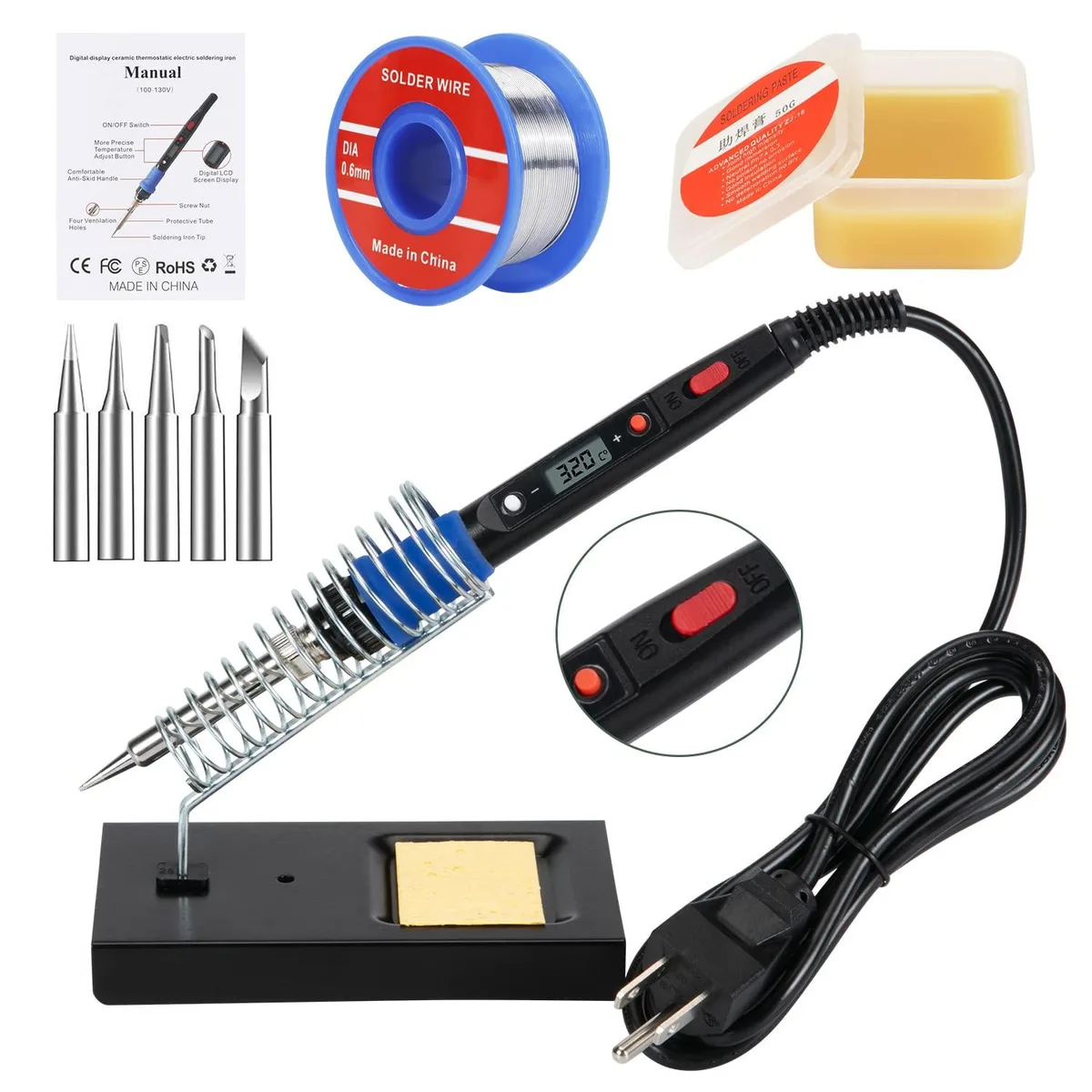 KEHIPI KEHIPI 80W 110V LCD Soldering Iron Kit 356-896(180-480) — product photo