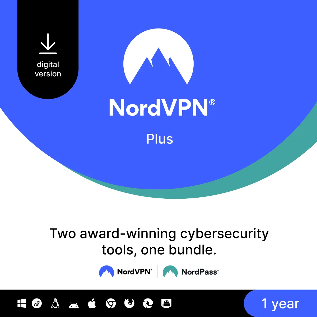 NordVPN NordVPN Plus Bundle internet security 10 devices 1 year download — product photo