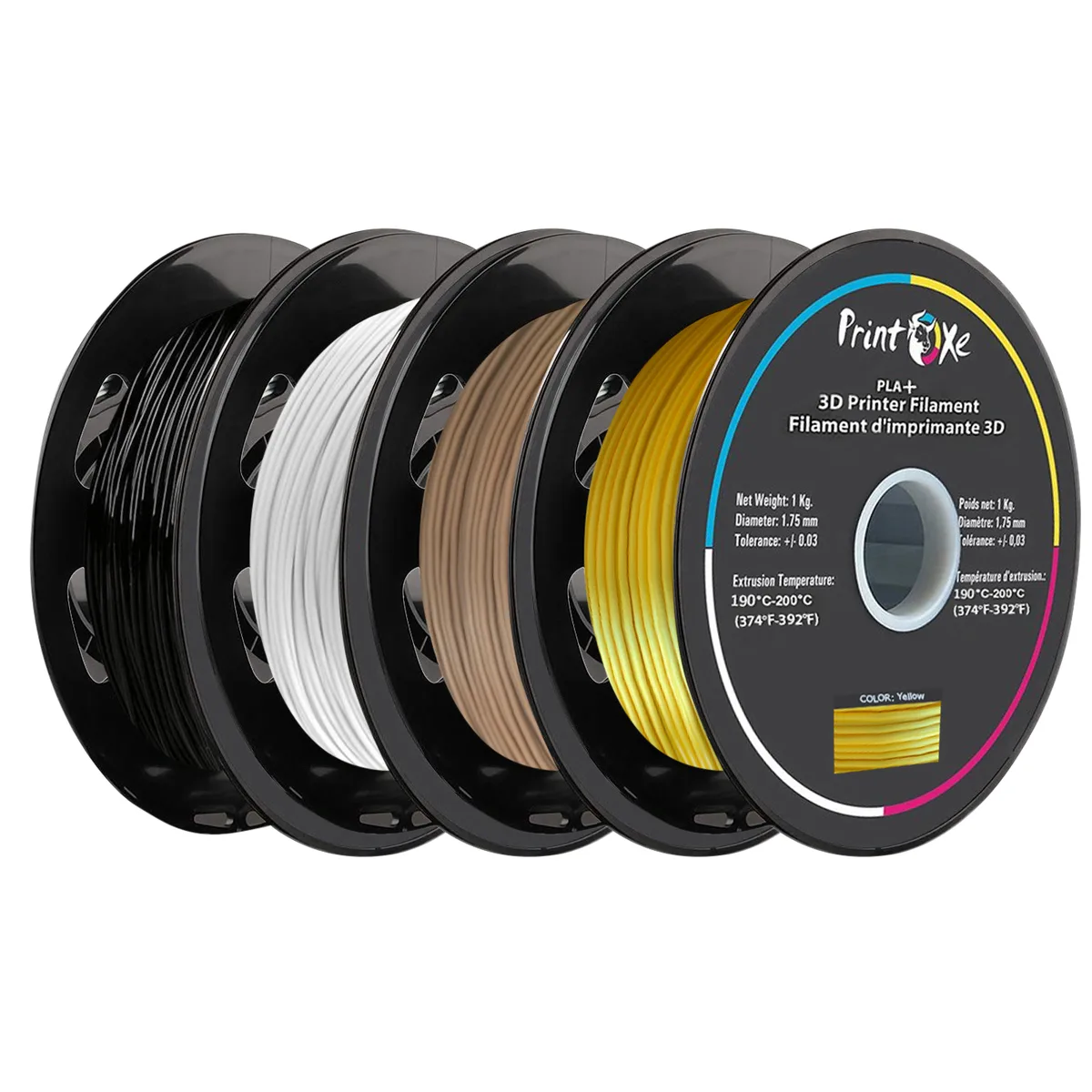 PrintOxe PrintOxe PLA+ Pro 4-colour pack 1.75 mm 1 kg each 3D printer filament — product photo