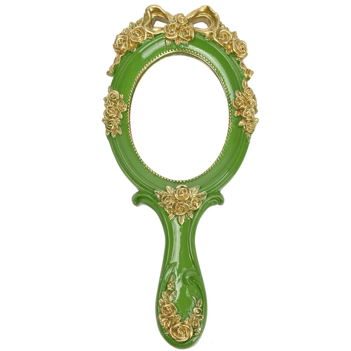  Nerien NE-20180605-06 Oval Handheld Mirror Green 10.4"L x 4.7"W — product photo