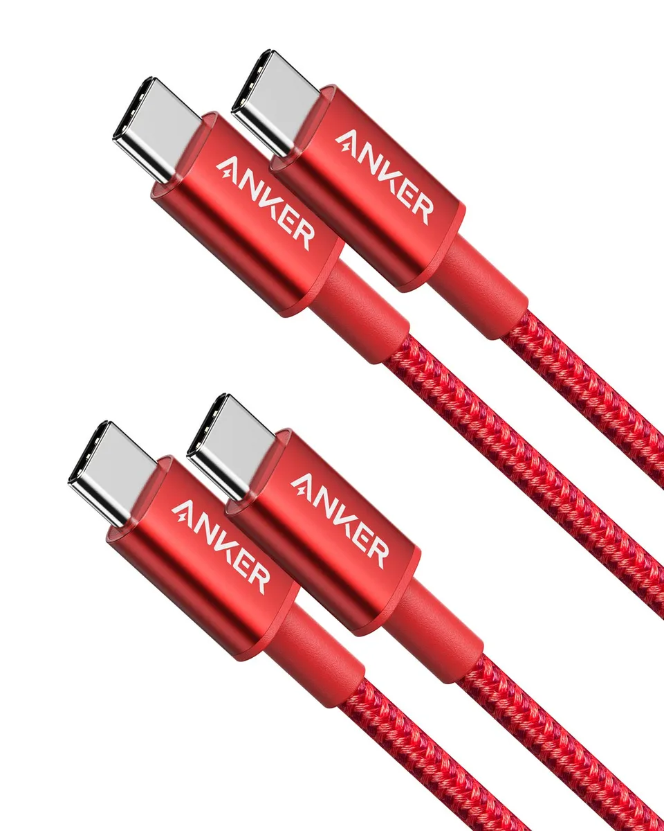  Anker Samsung Gala USB-C to USB-C cable 60W 3.3ft 2-pack red — product photo