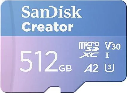 SanDisk SanDisk 512GB Creator microSD UHS-I Card with SD Adapter SDSQXAV-512G-GN6MS — product photo