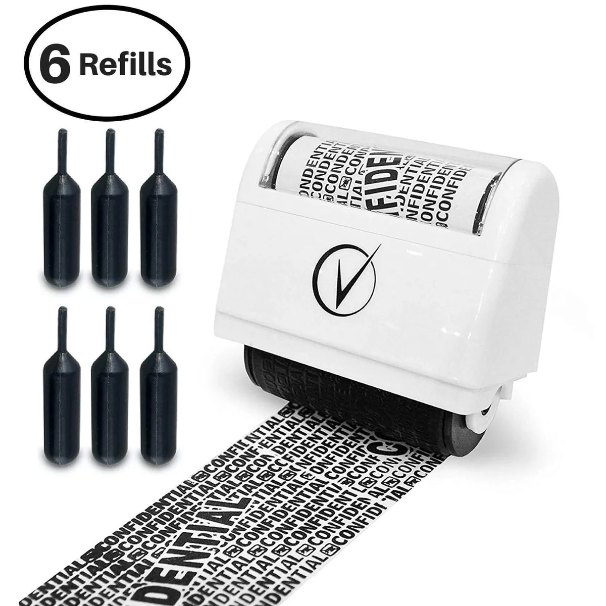  Vantamo Identity Theft Protection Roller Stamp Classy White 6 Refills — product photo