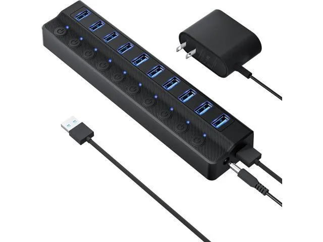 LORDWORLD LORDWORLD 10-Port USB 3.0 Hub 12V/2A computer accessory — product photo