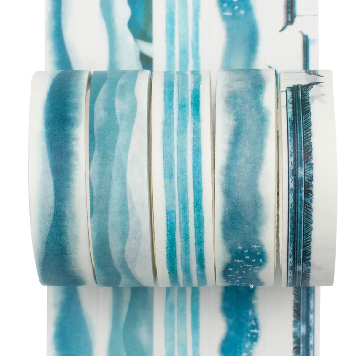 YUBX YUBX Washi Tape 5 Rolls Ink Blue 10mm x 3m — product photo
